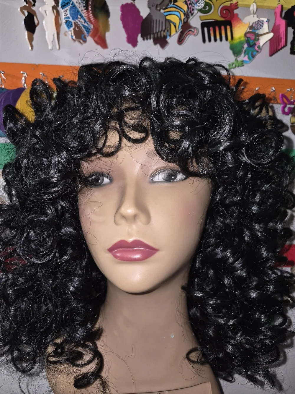 Black Curly Short Wig - Classic Everyday Style